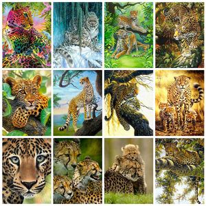 Evershine 5D Pittura fai da te Leopardo Mosaico Diamante Ricamo Pieno Trapano quadrato Animale Kit punto croce Decorazione della casa