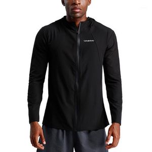 Jackets de corrida esportes masculinos com capuz de roupas esportivas para arremesso de ginástica de ginástica de ginástica Treinamento do treinamento de treinamento de treinamento superior suor rápido seco rápido