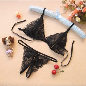 Sexy Set Sex Bra Bikini Pajama Lingerie Transparent Sleepwear Tempting Underwear Lace Nightwear Fun Sleepdress Alluring Three-point Open file See-through ZL0150