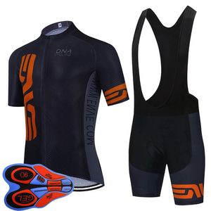 DNA Cycling Team Bike Cycling Pantaloncini con bretelle in Jersey manica corta Set 2021 Summer Quick Dry Mens MTB Uniforme da bicicletta Kit da corsa su strada Outdoor Sportwear S21043019