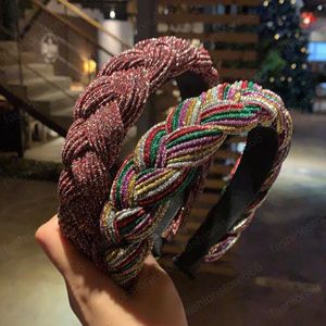 Moda Kadınlar Kafa Pileli Bükülmüş Örgü Hairband Yetişkin El Yapımı Vintage Şapkalar için Saç Aksesuarları