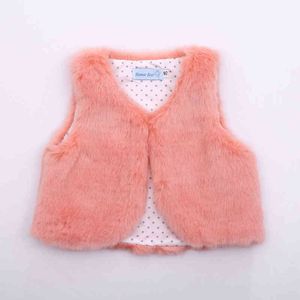 Baby Girls Vest Girl Clothes Waistcoat Boy Faux Fur Jacka Hög kvalitet 210515