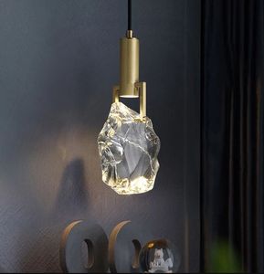 Новый Crystal LED Подвесная лампа Nordic Роскошная Латунная Столовая Бар Кухонная Подвеска Светильник Спальня Спальня Подвесные Огни