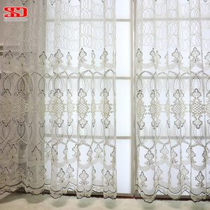 Gardin draperi lyx vit tulle för fönster ren gardiner kök vardagsrum sovrum behandlingar panel draperier hem dekoration