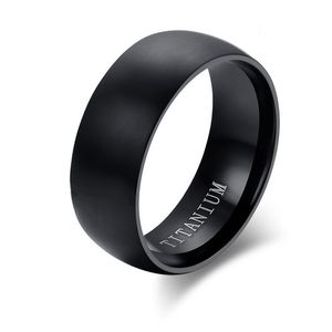 Moda Masculina Preto Titanium Ring Matte Acabado Edifício Clássico Anel Jóias Para Bandas De Casamento Masculino