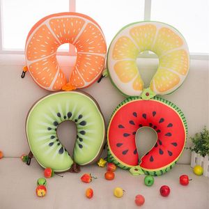 BZ406 Fruit U Shaped Pillow Cushion Nanoparticles Neck Protection Pillow Car Travel Massage Pillow 3D Friut Cushion