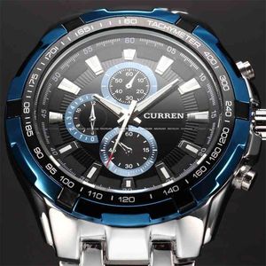 Mens Watches Top Brand Luxury Men Military Wrist Watches Full Stainless Steel Men Quartz Watch Waterproof Relogio Masculino 210517
