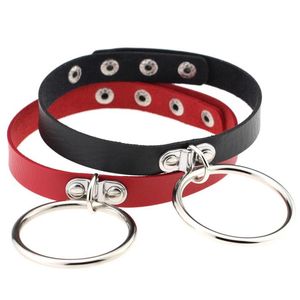 Wholesale womens leather collars for sale - Group buy Chokers Gothic Fashion Punk Metal Black Round Collar Necklace Sexy Choker Leather Belt For Women