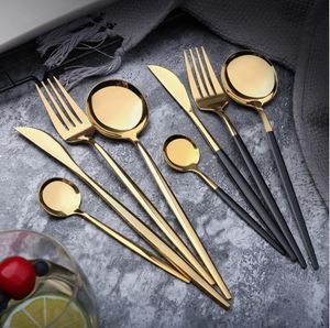 Flatware Sets Stainless Steel Mirror Tableware Gold Knife Meal Spoon Fork Tea Spoons Simple Exquisite Western Dinner