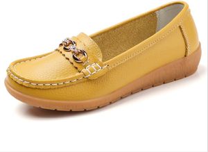 2020 nuove scarpe singole in vera pelle bovina suola morbida scarpe mamma piselli scarpe casual da donna