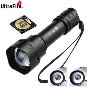 UltraFire T20 10W IR Flashlight 850nm 940nm Night Vision Zoomable Torch LED Infrared Flashlight Tactical Hunting Flashlight 210322
