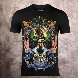 プレインベア Tシャツメンズデザイナー Tシャツラインストーンスカルメンズ Tシャツクラシック高品質ヒップホップストリート Tシャツカジュアルトップ Tシャツ PB 16031