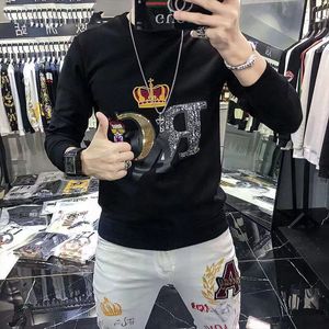 Hip Hop Casual Hoodies Male Winter Sweatshirt Crown style Streetwear Young Trend Men Tops Black White Plus size Pullover Long Sleeve Man Oversized Clothes 4XL