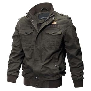 Plus Storlek Militär Bomber Jacka Män Vår Höst Casual Multi-Pocket Pilot Jackor Male Army Cargo Flight Mens M-6XL 210928