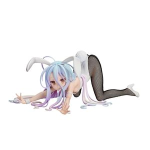 Inget spel No Life Shiro Rabbit Girl Anime figurer kanin tjej 12cm pvc action figur modell leksaker sexig tjej samling docka gåva x0503