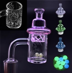 Qualidade superior xxl 4mm quartzo banger prego Cyclone girando carb tampa terp pérola 4590 graus acessórios para fumar para plataformas Dab Bongs