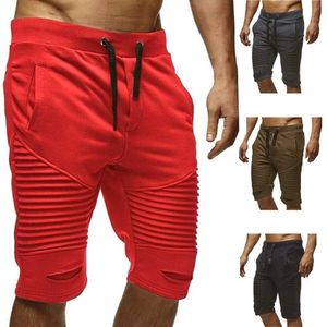 Męskie Slim Fit Bawełniane Pościel Spodenki Cargo Stretch Boxer Shorts Athletic Gym Workout Plaża Spodenki P0806