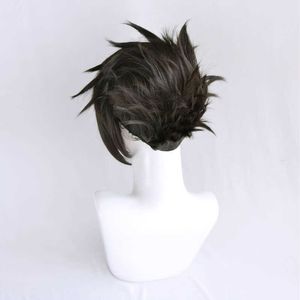 O prometido Neverland Ray Black Peruca Curta Cosplay Costume Yakusoku Nenhuma função de cabelo sintético resistente ao calor Wigs Y0913