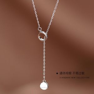 Pendanthalsband Koreanska S925 Sterling Silver Fashion Simplicity Alphabet Necklace Luck Personaliserade smycken gåva Kvinnor286s