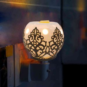 Ceramic Electric Oil Burner, Plug In Wax Melt Burner Warmer Melter Fragrance Candle, Night Light Lamp With Spare Bulb For Home