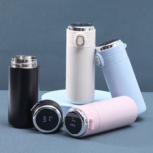 Smart Kids Acier Inoxydable Pois Thermos Gobelet Bouteille D'eau Température Affichage Bounce Couvercle Fiole À Vide Tasse À Café Sublimation Blanc Personnaliser LOGO 10/13.5 Oz TE0041