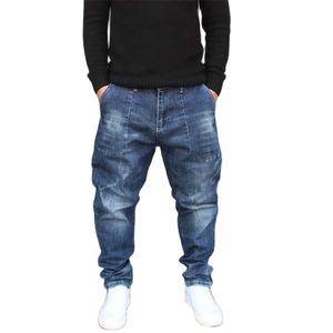 Mode harem jeans män casual hip hop denim byxor streetwear lösa baggiga byxor manliga kläder 211108