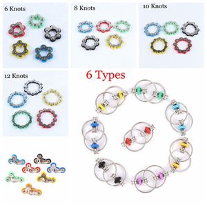 6 8 10 12 Knots Bike Chain Toy Key Ring Fidget Spinner Gyro Hand Metal Finger Keyring Bracelet Toys Reduce Decompression Anxiety Anti Stress Kids Adult
