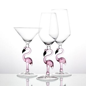 Kreatywny Flamingo Glass Glass Cup Bordeaux Koktajl Koktajl Champagn Party Party Bar Drinkware Prezenty Ślubne Home Drink Ware Okulary