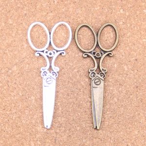 30 pcs Antique Prata Bronze Banhado Scissors Tesoura Encantos Pingente DIY Colar Pulseira Pulseira Bangle Achados 61 * 25mm