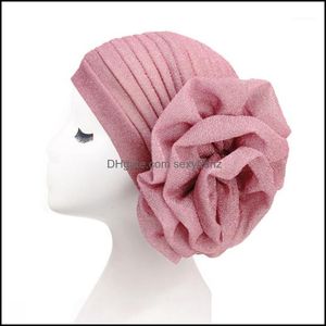 Beanie/Skl Caps Cappelli Cappelli, Sciarpe Guanti Moda Aessories Donna Per Cancro Casual Elegante Fiore Perdita di capelli Copricapo musulmano Beanie Stretc