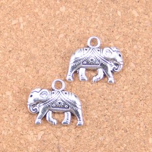 39 st antikviteter Silver Bronze Plated Thailand Mounts Elephant Charms Pendant DIY Halsband Armband Bangle Fynd 16 * 20mm