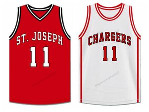 Custom Retro Isiah Thomas #11 Chargers high School Basketball Jersey St.Joseph Stitched White Red Size S-4XL Any Name Number Top Quality Jerseys