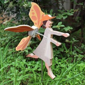 Bahçe Whirliggs toptan satış-Bahçe Süslemeleri Whirligig Asuka Serisi Yel Değirmeni Whirly Dönen Gül Çimen Dekorasyon Açık Süsleme