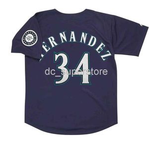 Cucito personalizzato Felix Hernandez Seattle maglia blu navy con toppa squadra uomo donna maglia da baseball giovanile XS-6XL