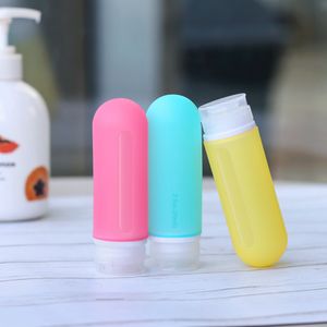 Bottiglie da viaggio in silicone da 69 ml Boccetta da picnic Colori traslucidi Lozione Cosmetici Shampoo Le piccole bottiglie portatili possono portarlo sull'aereo LLA550