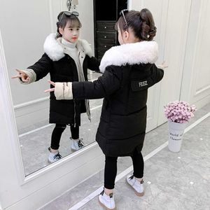 2021 new brand Children Girl Jacket Thick Long Winter Warm Coat Fashion parka Hooded Outerwear Clothes For Kids girls clothing H0910