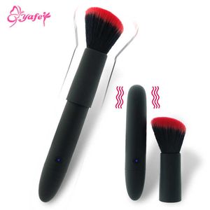 10 Speed Vibrating Electric Makeup Brush Bullet Vibrator for Women AV Wand G spot Vibrators Brush Adult Erotic sex toys Y200616