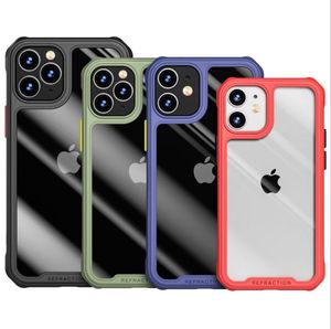 Premium Quality Shockproof Hybrid TPU PC Clear Phone Cases for iPhone 12 11 Pro Max Mini XR XS X 8 7 Plus Refraction