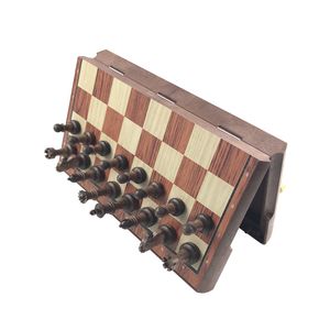 고품질 자기 체스 큰 고급 모조 마호가니 체스 나무 체스 장난감 플라스틱 높은 충격 플라스틱