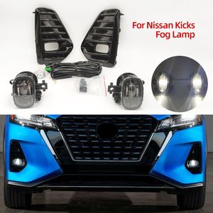 1 Set LED Fog Lamp For Nissan Kicks 2021 2022 Fog Light Headlight Driving Lamp Cover Grill Bezel Frame Wire Harness Switch