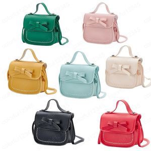 Cute Little Girl Mini borsette in pelle Kawaii borse a tracolla per bambini piccola borsa portamonete neonate borsa Bowknot regalo