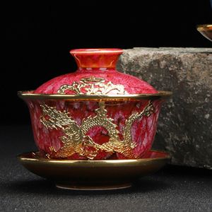 Ciotola da tè fatta a mano Gaiwan in ceramica vintage 150ml Zuppiera da tè Contenitore per stoviglie Puer Bowl Drinkware come regalo di compleanno