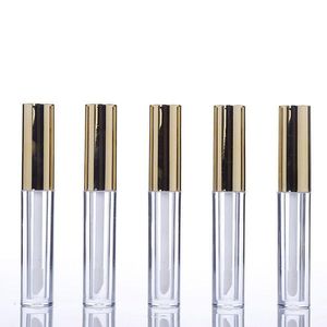 10 ml Mini Runde Lippenglanzrohr Kosmetische Paket Lip Gloss Leere Flasche mit Goldkappe Runde Lippenglanzrohr Kosmetik