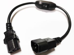 Wysokiej jakości adapter zasilacza IEC 320, C14 Male do C13 Female Extension Cord z przełącznikiem, PDU UPS Cable / 2szt