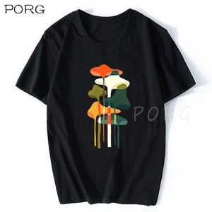 Wild Mushroom T Shirt Ullzang Grafisk Men T-shirt Tecknad 90s Tshirt Estetisk Koreansk Style Topp Tees Kvinnor Stora T-shirt Y0526