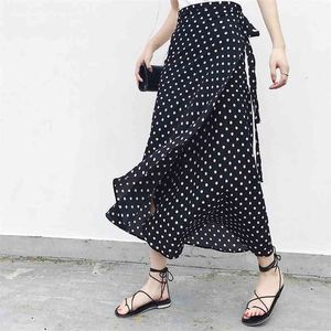 Bohemian High Waist Floral Print Summer Skirts Boho Asymmetrical Chiffon Skirt Maxi Long For Women 210621