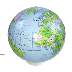 NUOVO Globo gonfiabile Mondo Terra Oceano Mappa Palla Geografia Apprendimento Pallone da spiaggia educativo Giocattolo per bambini Home Office Decorazione RRD12222