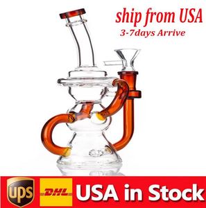 Premium Rökning Vattenrör Heady Big Recycler Glass Bong Hookah 10.5inch Höjdtjocklek Kvinnlig Joint Percolator DAB Rig i lager USA