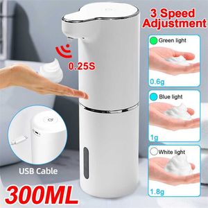 Automatiska flytande tvåldispensrar Touchless Smart Washing Hand Machine Infraröd Sensor Skumdispenser med USB-laddning 211206
