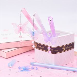 1 PZ Carino Farfalla Penne Ciondolo Neutro Penne Kawaii Cristallo Gel Per I Bambini Regalo Scuola Nuovo Forniture Per Ufficio Cancelleria GGA4296